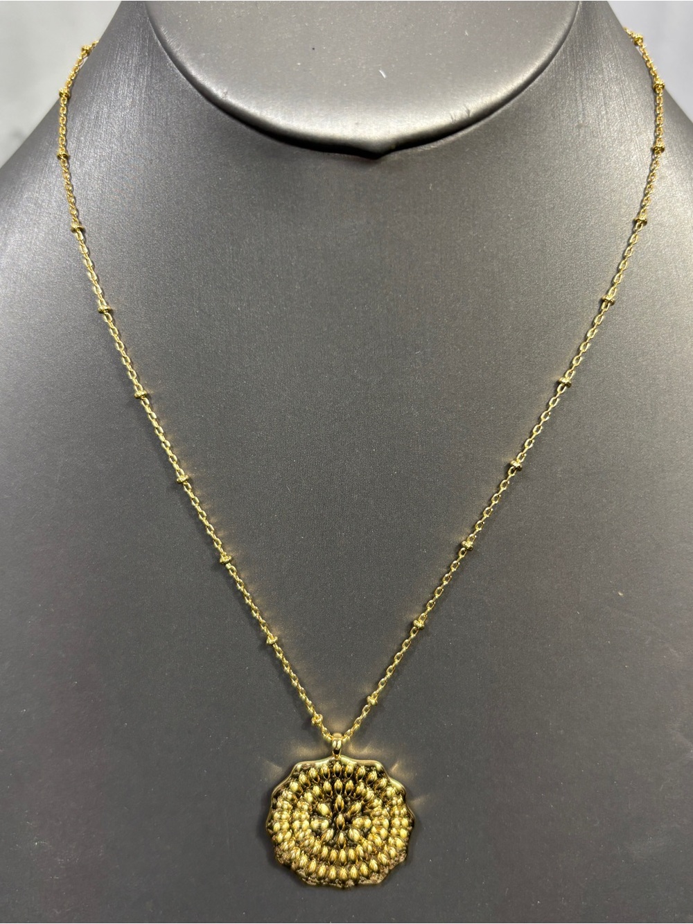 Gorjana Mosaic Coin Pendant Necklace 18K GP Adjustable